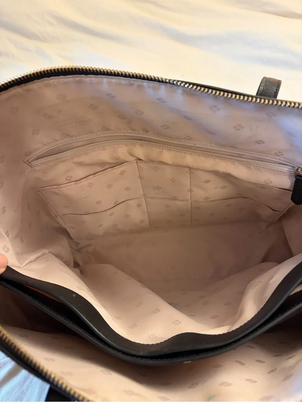 Kate Spade All Day black leather zip tote work bag, similar to Gwen and Dana bag